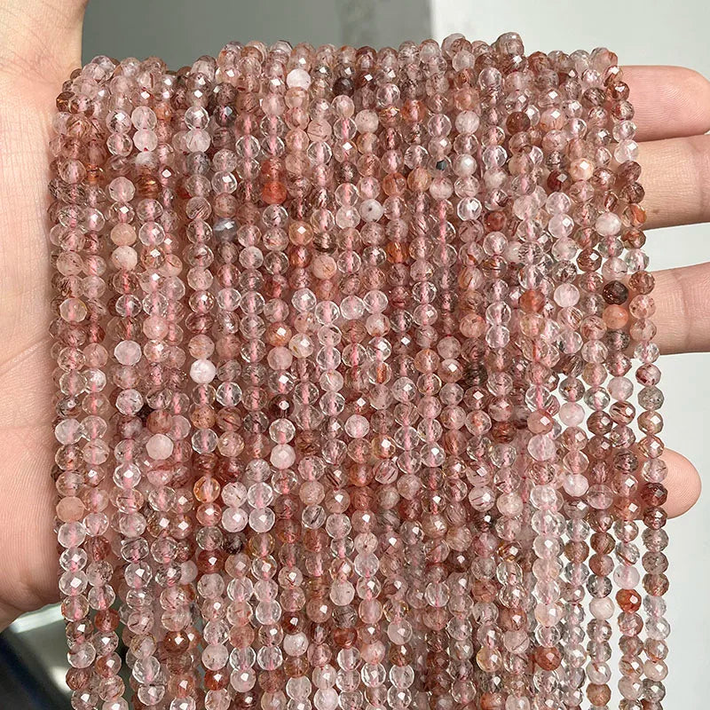 Natural Super Seven 7 Rutile Beads Black Copper Rutilated Quartz Beads for DIY Bracelets Necklace Jewelry Making 6mm 8mm