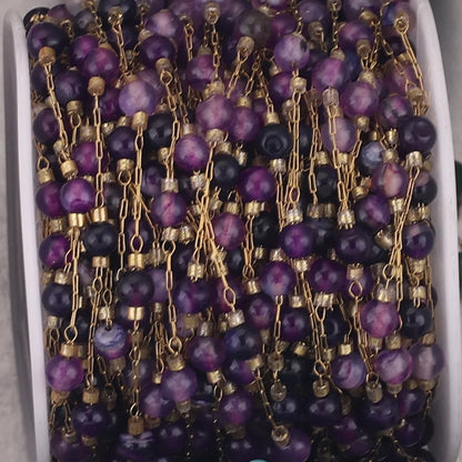 B2082 Natural Raw Gemstone Beads Chain Ins Hot Stainless Steel Chain Necklace Jewelry Chain for Making