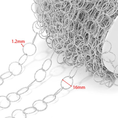 D168 Non Tarnish Stainless Steel Gold Circle Chain Link Roller Necklace Bracelet DIY Chains Jewelry for Men Women