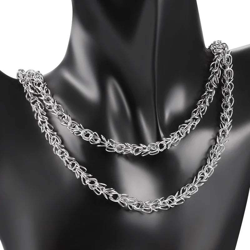 A1627 amazing fashion flower chain silver stainless steel bulk necklace bracelet jewelry making diy chain