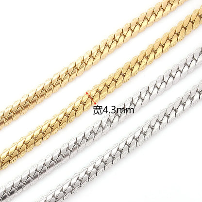 B1583 Twist Necklace Chain Gold Silver Plated Stainless Steel Cuban Chain for Permanent Jewelry Chain