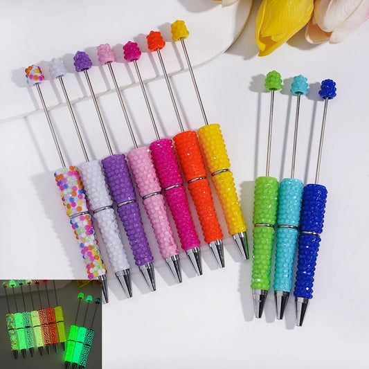 Plastic Candy Neon Color Luminous Jelly for Pen Full Wrap Sparkling Rhinestones Durable DIY for Ballpoint Pen