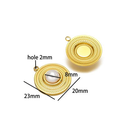 Hot Sale Fashion 18k Gold Plated Stainless Steel Pearl Flower Irregular Shape Charm Pendant for DIY Necklace Jewelry Making