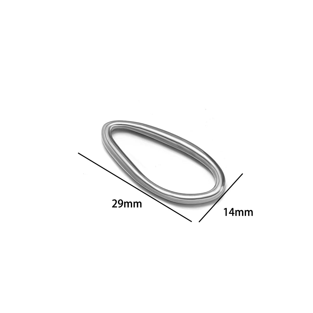 18K Gold Plated 304 Stainless Steel O-Shape Lip-shape Irregular Oval Charm Pendant for Necklace Supplies Bracelet Jewelry