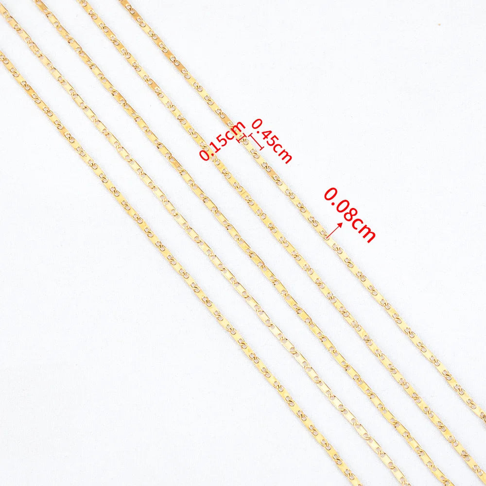 A2609 Fashion 18k Gold Plated Stainless Steel Chain 1.5mm Necklace Bracelet Jewelry Making Diy Findings