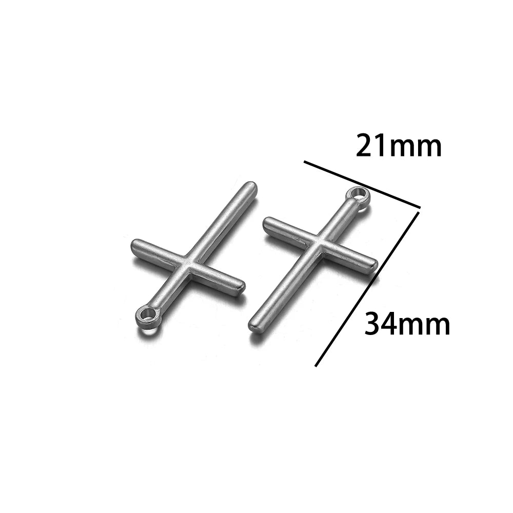 New Arrival Stainless Steel 18k PVD Gold Plated Cross Charm Pendant for Women Jewelry Necklace Making