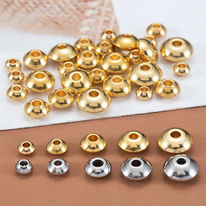 A1861 Hot 18k Gold Silver Stainless Steel Charm Rondelle Necklace Bracelet Making Charm Spacer Beads for Diy Jewelry