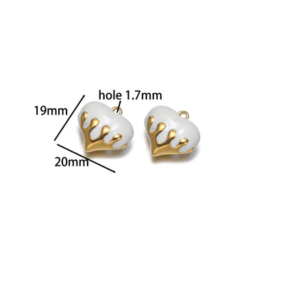New Arrival Stainless Steel 18k Gold Plated Multicolor Oil Drop Heart Charm Pendant for Jewelry Necklace Making