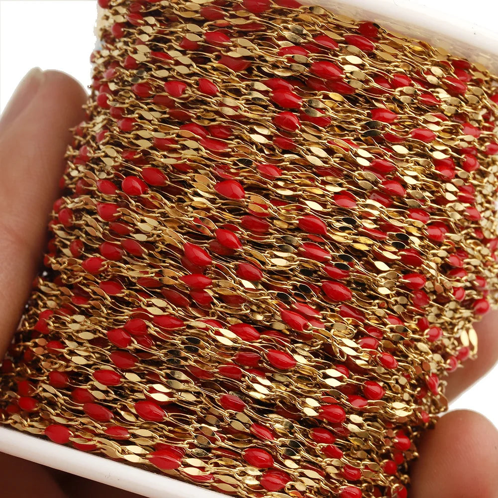 D847 Stainless Steel Lip Shaped Drip Oil Vacuum Plated Bracelet Necklace Anklet Chains for Women Men Jewelry Accessories