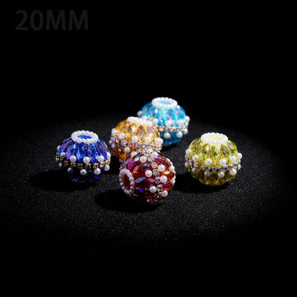 20MM Plastic Beads Double Layer Rhinestone Chains for DIY Beaded Pen Jewelry