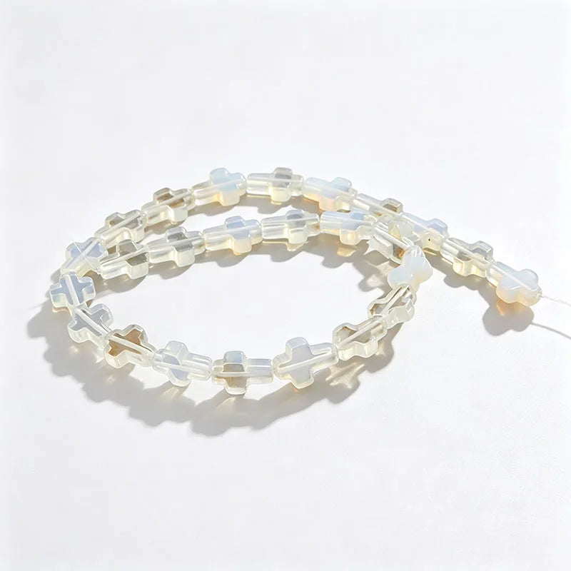 Natural Stone Christian Cross Beads Colorful Stones Loose Beads Strand for DIY Jewelry Making Bracelets Necklaces 12x16x5mm
