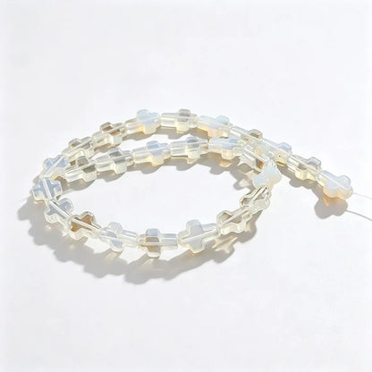 Natural Stone Christian Cross Beads Colorful Stones Loose Beads Strand for DIY Jewelry Making Bracelets Necklaces 12x16x5mm