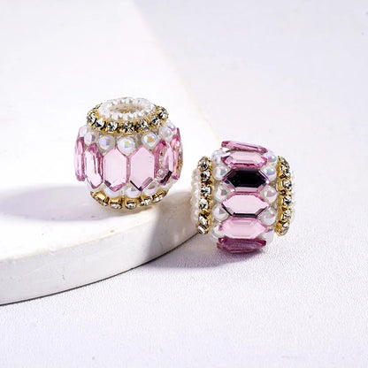 Round Acrylic Plastic Lucite Rhinestone Beads with White Pearl Clear Chains for Pen Keychain Making