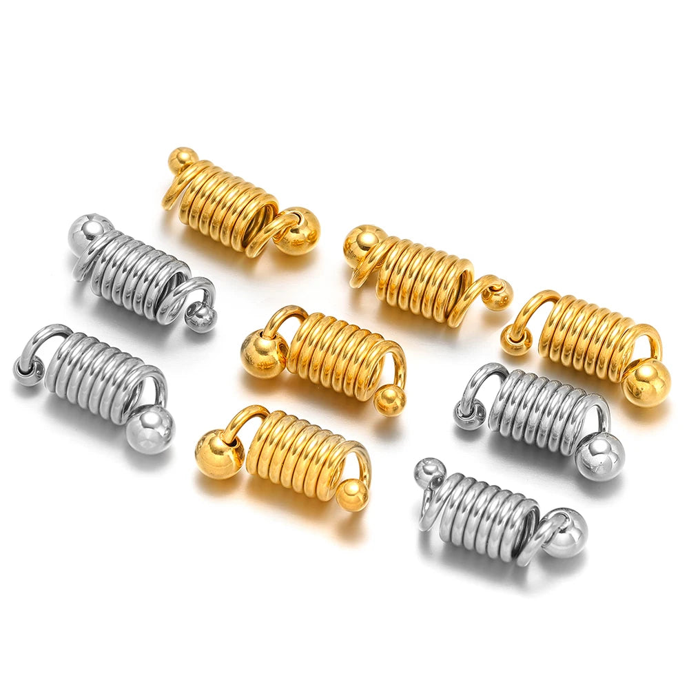 Trendy 18k Gold Plated Stainless Steel 8*21mm Spring Clasps Charm Pendant for DIY Jewelry Making  Accessories