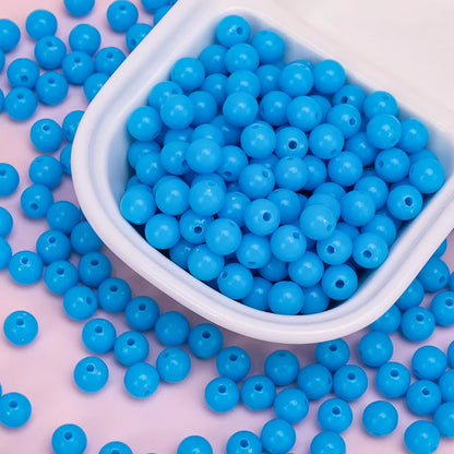 500g Wholesale Lucite Beads 4-10mm Multi Color Acrylic Beads for Crafting