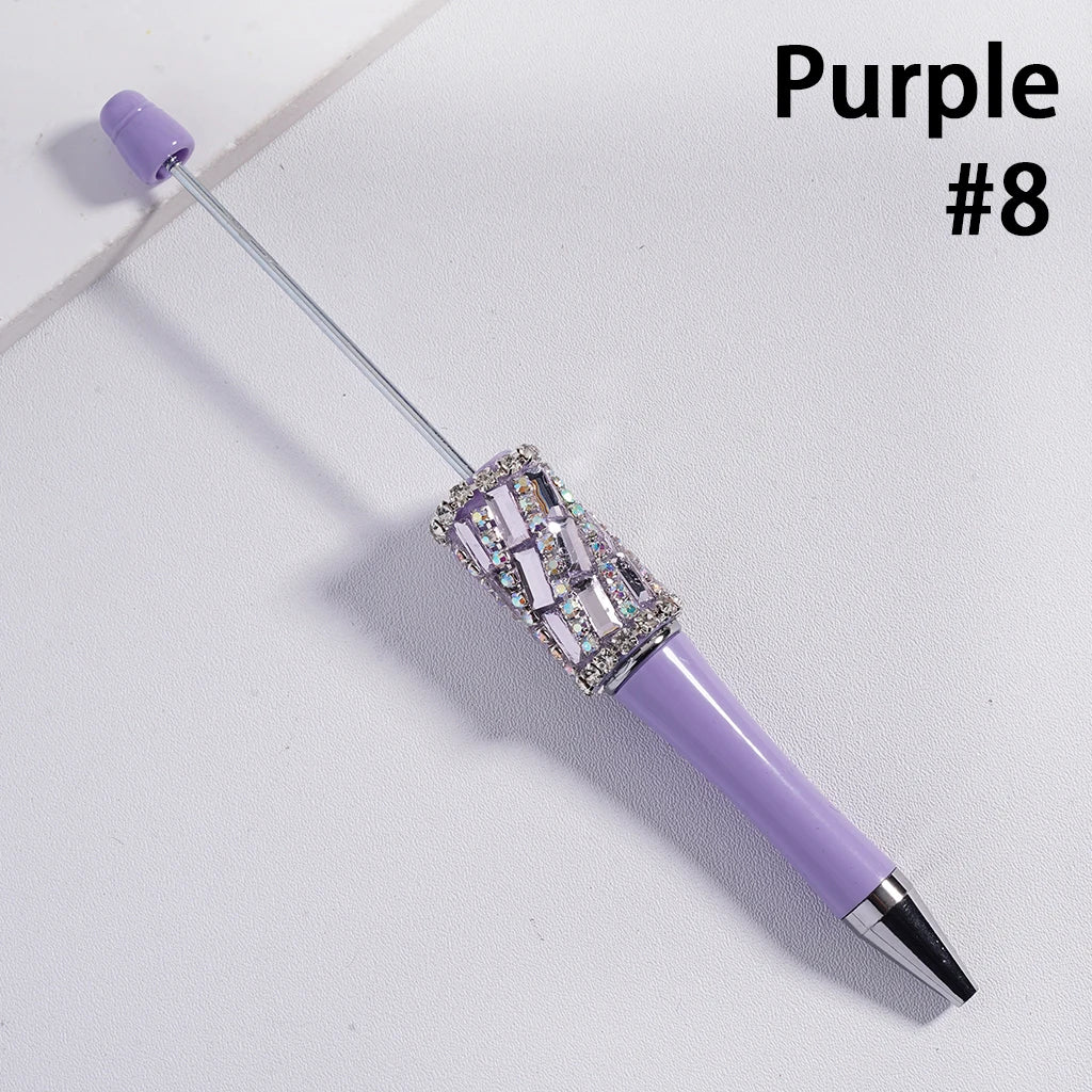 Ballpoint Pens with Oblique-Stripe and Rectangular Rhinestone Chains Plastic Material Multi-Color for Welcome Gifts