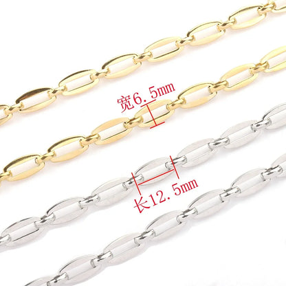 B332 High Quality Gold Plating Necklace Jewelry Chain Gold Paper Clip Chain Jewelry Findings Components