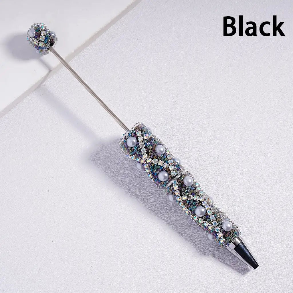 Refillable Blank Beadable Ballpoint Pens with Bubble Pearls Multi-Color Decorative DIY Gift Pens