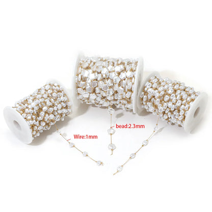 E561 Non-Tarnish 18K PVD Gold Stainless Steel Chains Fashion Artificial Pearl Star Moon Component Jewelry Findings Components