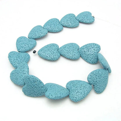 Wholesale Heart Shaped Multi Colors Pink Red Volcanic Rock Lava Stone Beads for Jewelry Making 20mm