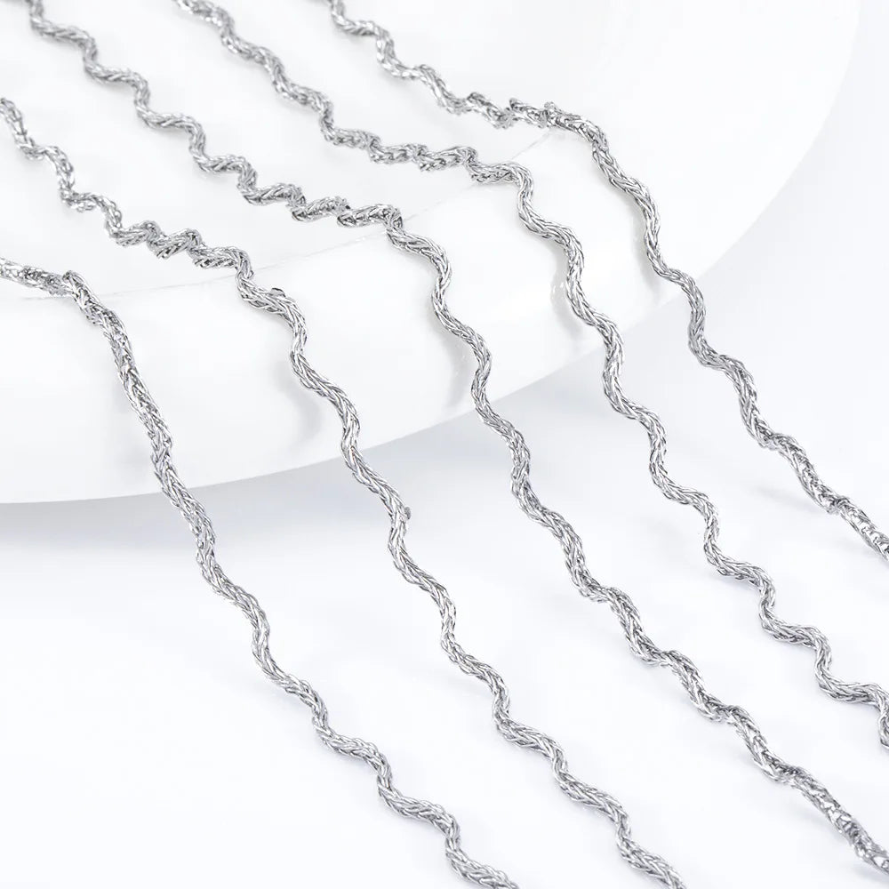 E681 New Rope Wave Gold Plated Stainless Steel Jewelry Chain 18K Non-Tarnish for Necklace Making Fashionable