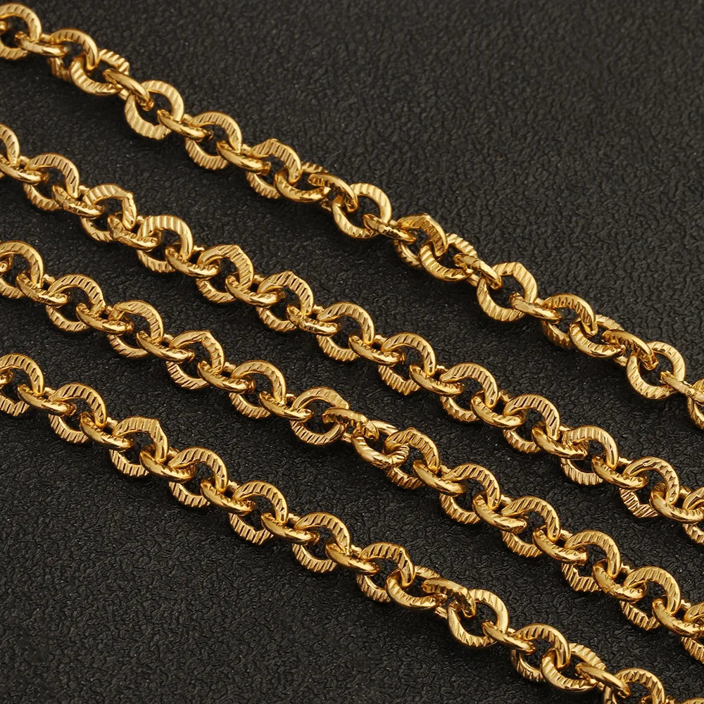 D846 Fashion 18k Pvd Plated Waterproof Chain O Shape Necklace Bracelet Making Jewelry Findings