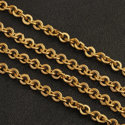D846 Fashion 18k Pvd Plated Waterproof Chain O Shape Necklace Bracelet Making Jewelry Findings