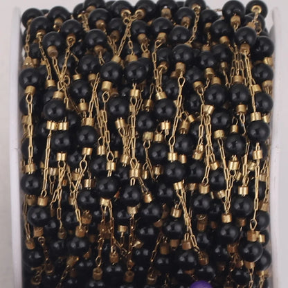 B2082 Natural Raw Gemstone Beads Chain Ins Hot Stainless Steel Chain Necklace Jewelry Chain for Making