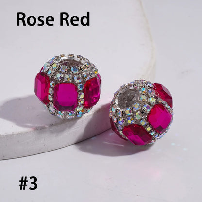 Multi-colored Rhinestone Chain with Rectangle Diamond-Shaped and Clear Round Acrylic Beads-DIY Crafting Accessory