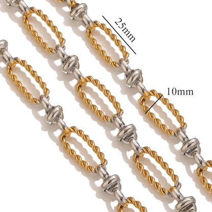 D245 High Quality Unique Two Colors Chain Silver Gold Plated Bulk Necklace Bracelet Making Link Chain Wholesale