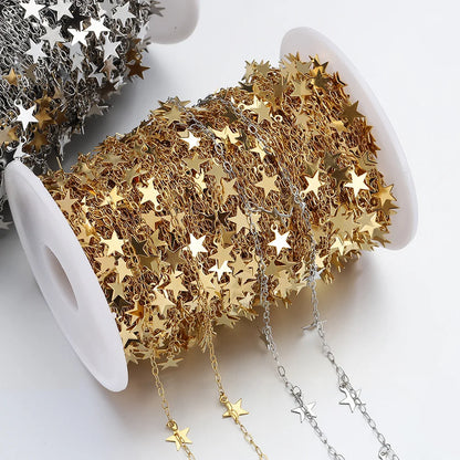 B2592 Tarnish FREE Gold Plating Chain Star Pendant Thin Chain Stainless Steel Chain Jewelry for Diy