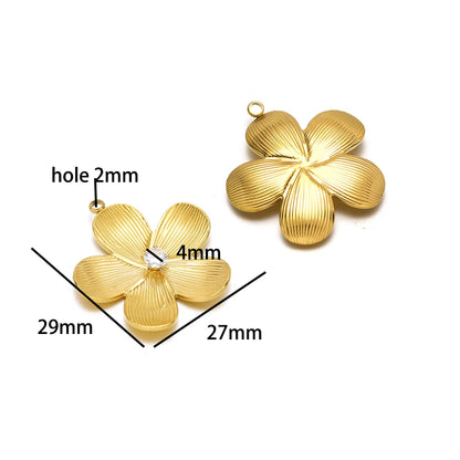 Hot Sale Fashion 18k Gold Plated Stainless Steel Pearl Flower Irregular Shape Charm Pendant for DIY Necklace Jewelry Making