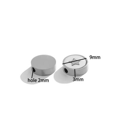 High Quality 18k Gold Plated Stainless Steel 9mm Round Enamel Bead Charms Pendant for Women Jewelry Necklace Earrings Making