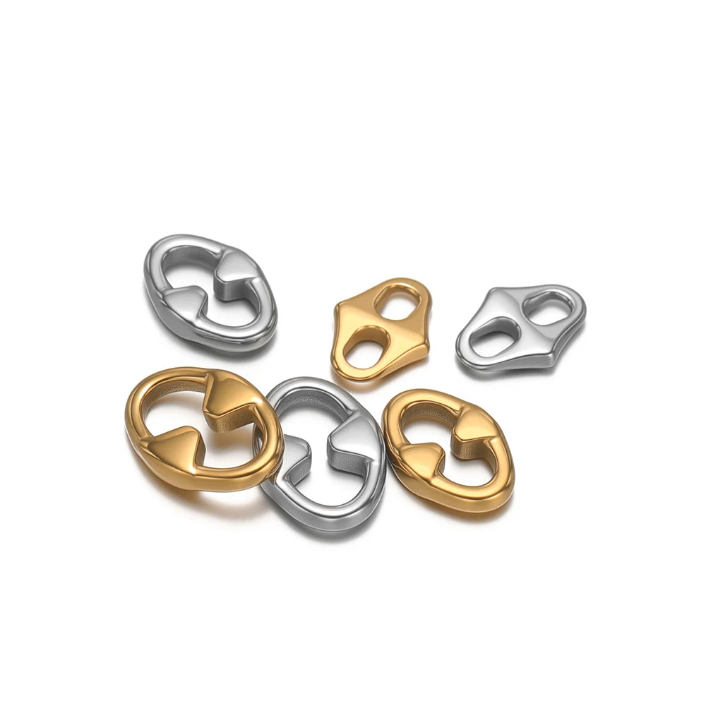 20pcs/bag Stainless Steel 18k Gold Plated Irregular Pig Nose Charms Pendant for Diy Jewelry Necklace Making Jewelry Findings