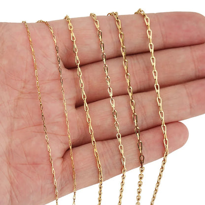 D722 Amazing Cute Dainty Chain 18k Gold Plated Stainless Steel Chain  Bulk Roll for Necklace Bracelet Making