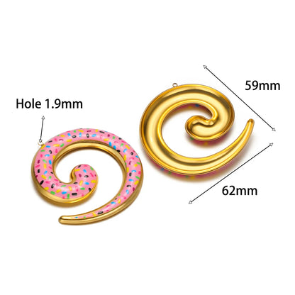 Stainless Steel 18k Gold Plated Enamel Heart butterfly Flower Conch Lip Charm Pendant for Jewelry Necklace Making