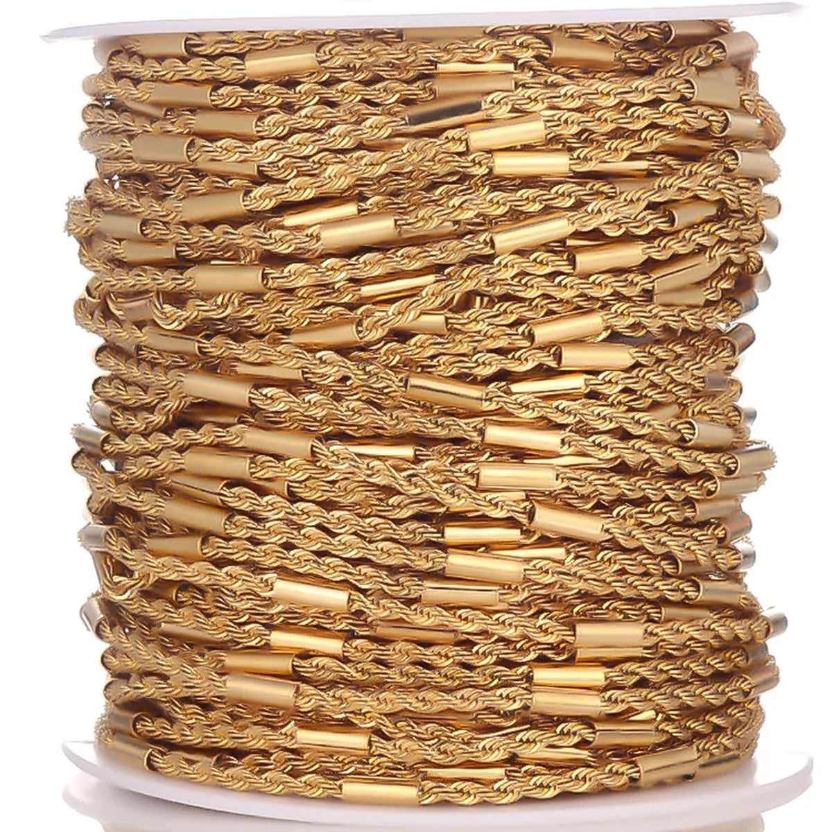 E399 2.5mm Twist-link Chain PVD Plated Gold Silver Thin Chain Permanent Stainless Steel Chain for Diy