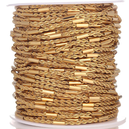 E399 2.5mm Twist-link Chain PVD Plated Gold Silver Thin Chain Permanent Stainless Steel Chain for Diy