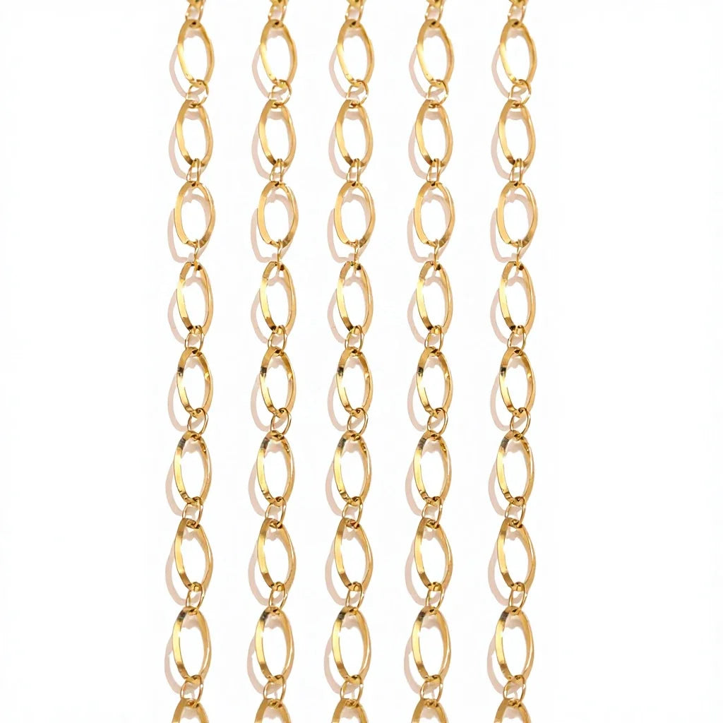 F010 Non Tarnish PVD Gold Plated New Simple Stainless Steel Chain DIY Stacked Jewelry Bracelet Necklace