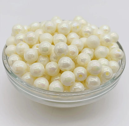 Hot Sale 500G/bag Acrylic Beads AB Plating Plastic Round Loose Beads for Mobile Phone Chain Bracelet Jewelry Making