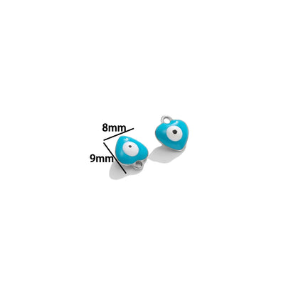 Wholesale 18k Gold Plated Stainless Steel  Eyes Charms Enamel Heart Palm Pendants for DIY Necklace Jewelry Making Accessories