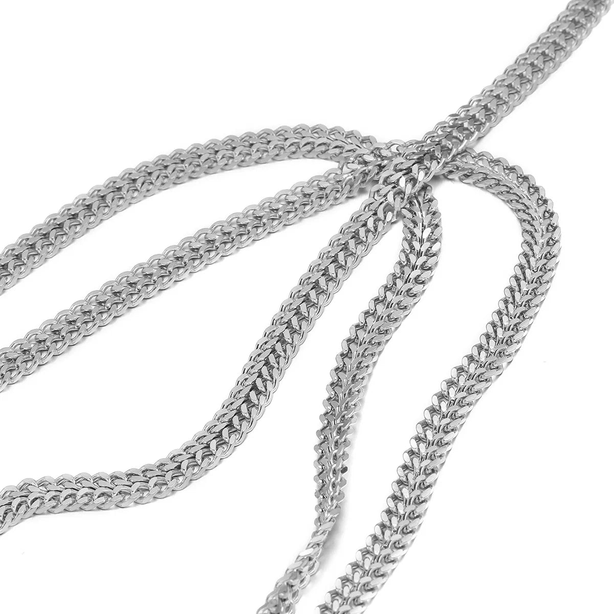 Lovestory E402 18K Gold Plated Non-tarnish 5.5mm Double Row Grinding Chain High Quality Jewelry Accessories Opp Bag for