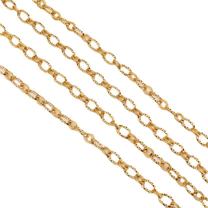 B3817 18k Gold Chain Stainless Steel Waterproof Chain Necklace Accessory Bulk Chain for Diy