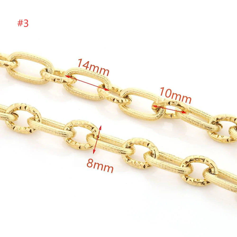 E235 Trunk Gold Silver Chain Waterproof Stainless Steel Chains Paper Clip Chains for Jewelry Custom Diy