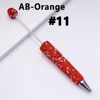 Full Rhinestone Beadable Clay Ballpoint Pens - DIY Beaded Plastic Pen for School Office Gift