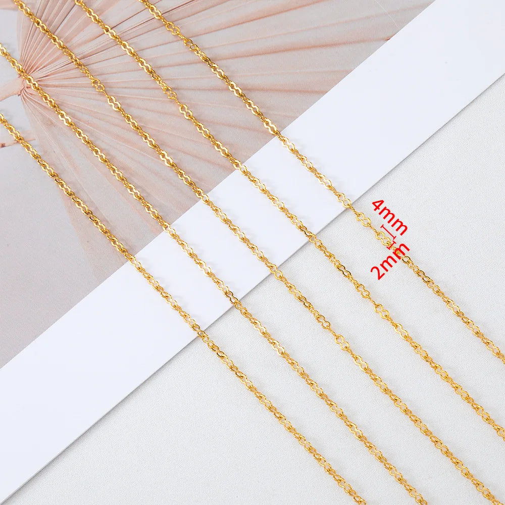 E128 Fashion Silver Gold Plated Chain Waterproof Stainless Steel Link Chains Gourd Connector Chains for Jewelry Custom