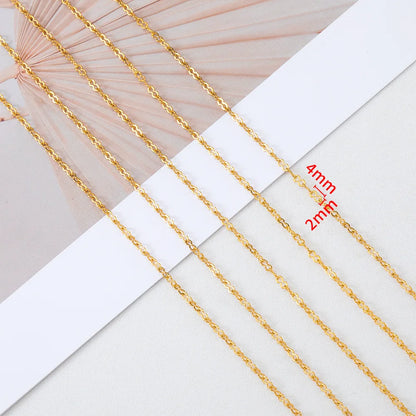 E128 Fashion Silver Gold Plated Chain Waterproof Stainless Steel Link Chains Gourd Connector Chains for Jewelry Custom