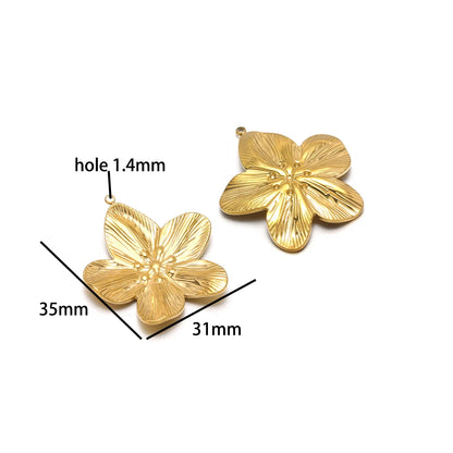 Vintage  DIY Charm 18k Gold Plated Stainless Steel Sun Starfish Flower Charm Pendant for Handmade Necklace Jewelry Making