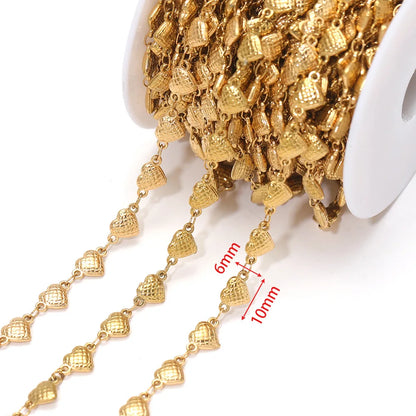 D864 Waterproof Stainless Steel Chain Heart cat Paw Shape Bulk Link Roll Chain for Necklace Bracelet Diy