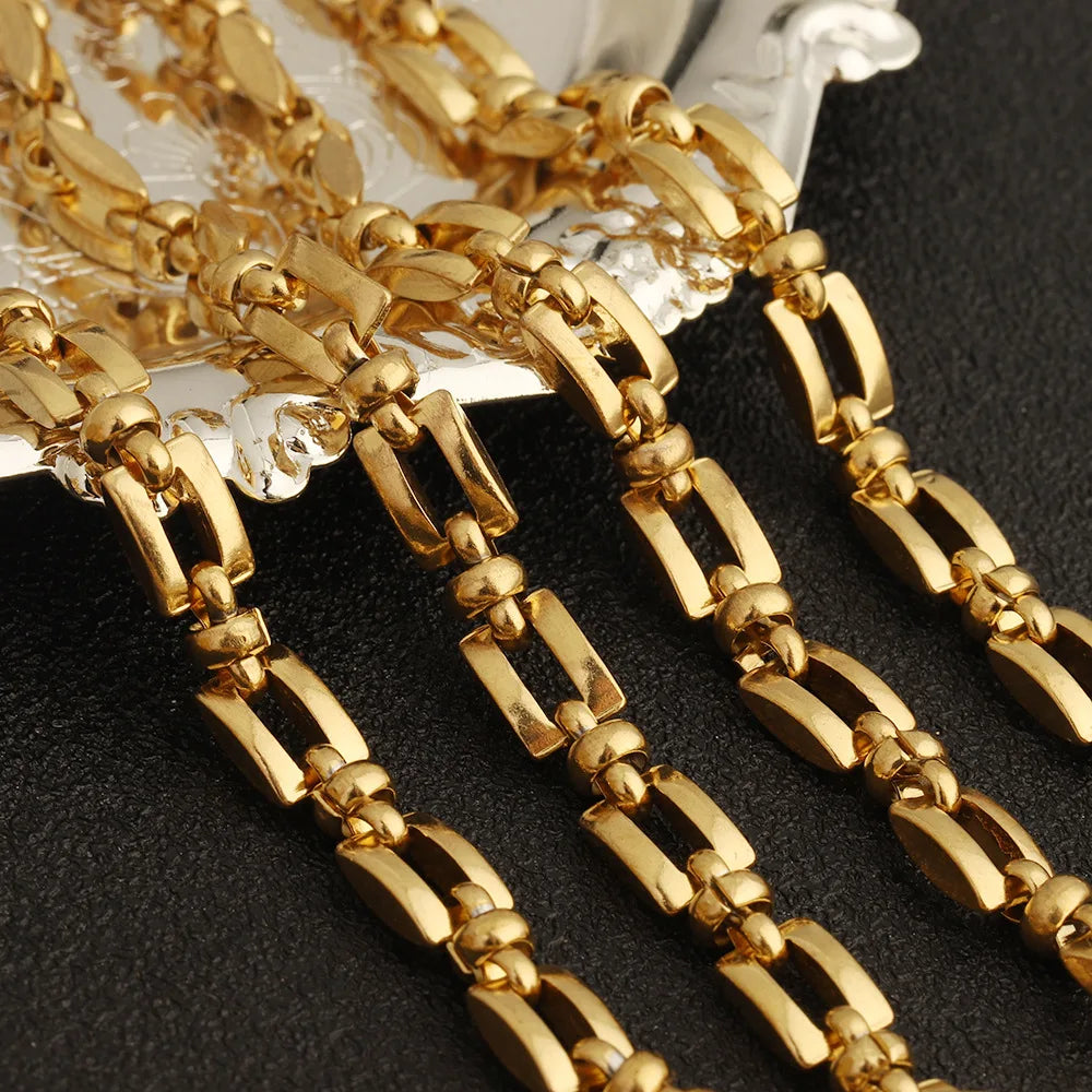 D798 Luxury Bulk Stainless Steel Square Clip Figure 8 Watch Chain DIY for Track Chains Necklaces Bracelets Making